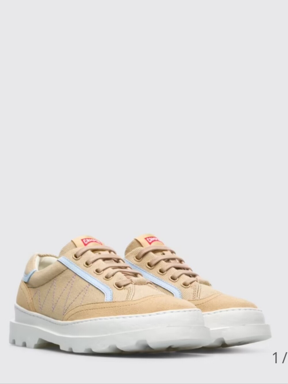 Camper BRUTUS Beige Canvas And Suede Women's Sneakers Size 7.5-8 (Eur 38)